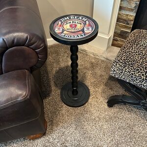 Jim Beam Whiskey Drink Table | Bourbon Bar Side Table | Man Cave Decor